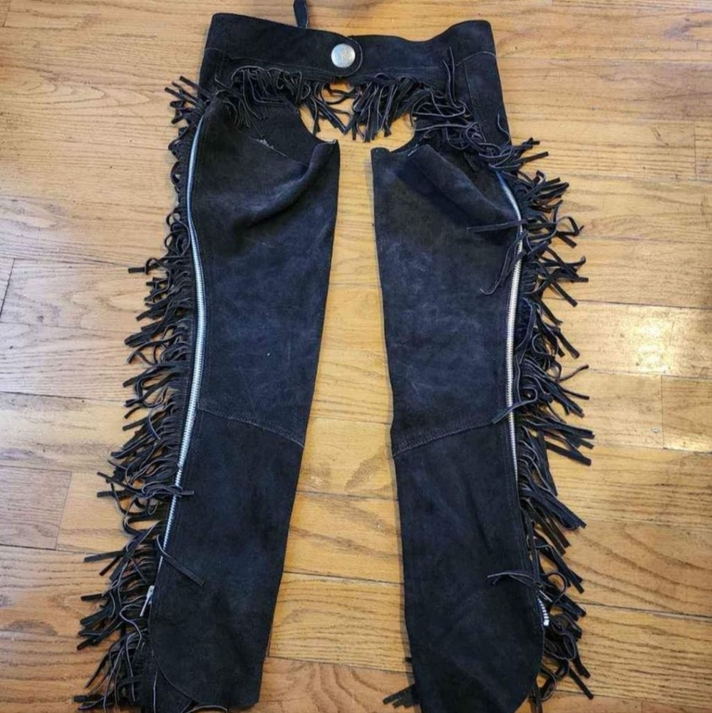Equi-grip western show chaps small dark brown